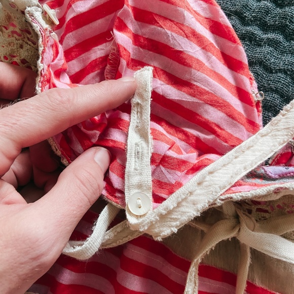 Vintage Free People Tank Top Pink and Cream - Picture 5 of 5